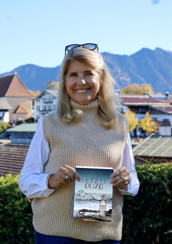 Porträt der Autorin Hanna von Feilitzsch zur Buchvorstellung  mit dem Titel Der Letzte Ouzo